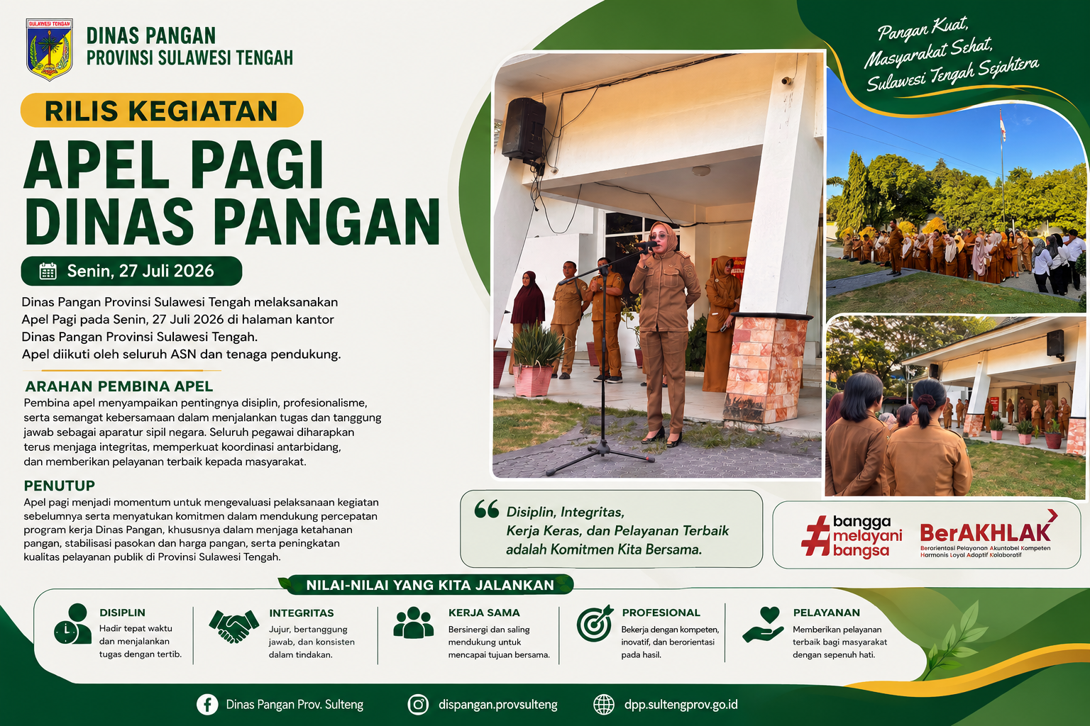 Apel Pagi Dinas Pangan Provinsi Sulawesi Tengah